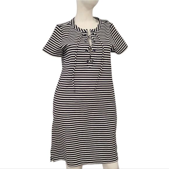 J Crew Striped Nautical Dress size Small Black and White - Picture 2 of 8